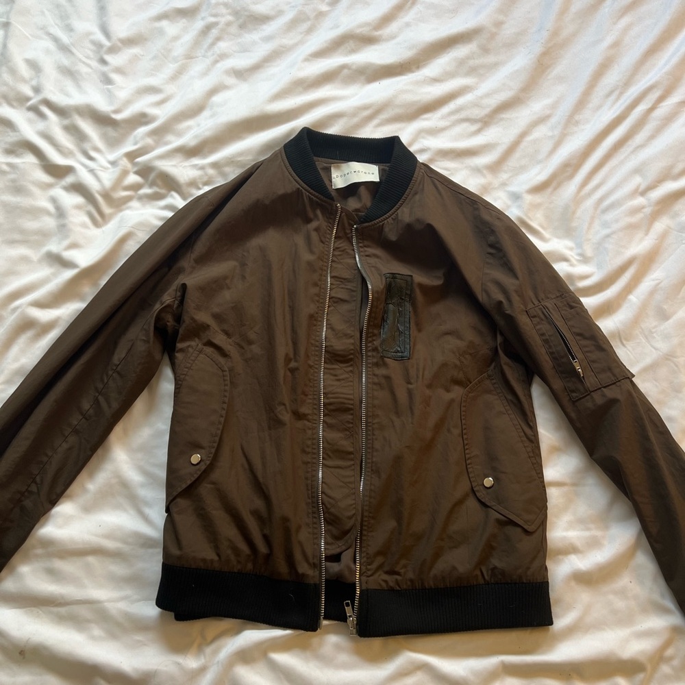 Paper Crane Dark Brown Bomber Jacket
